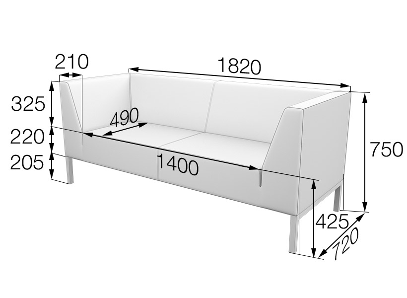 Диван трехместный Райт Rt3