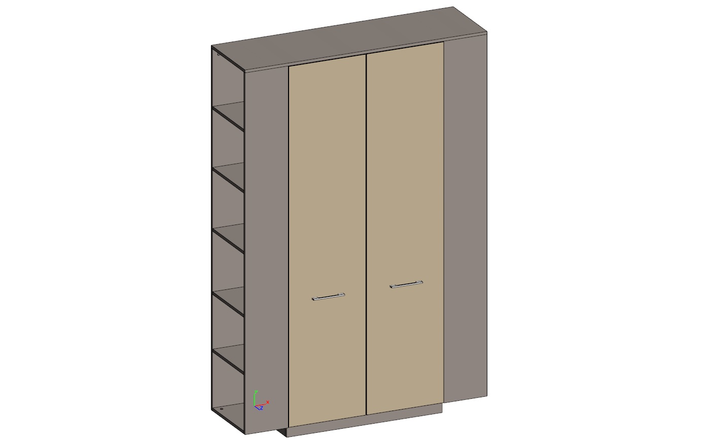 Шкаф высокий со стеллажами GENESIS JNS935