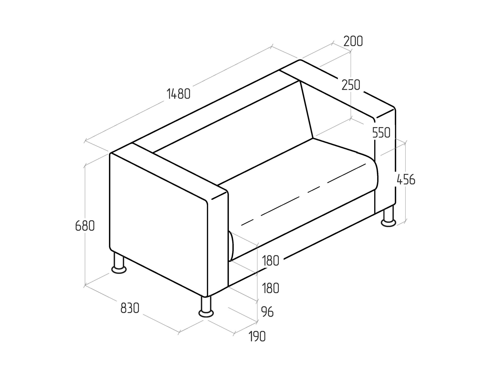 Диван двухместный Wilson EV-WL-02