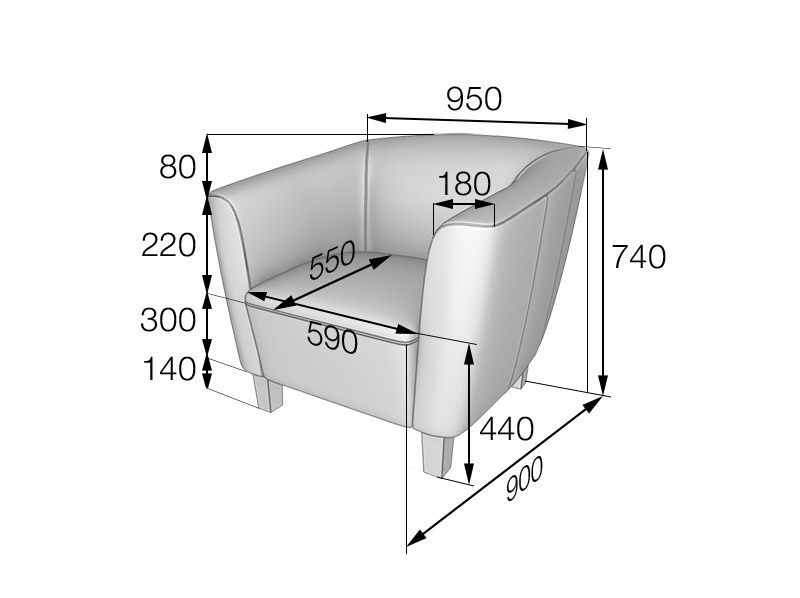 Кресло Оксфорд Ox1